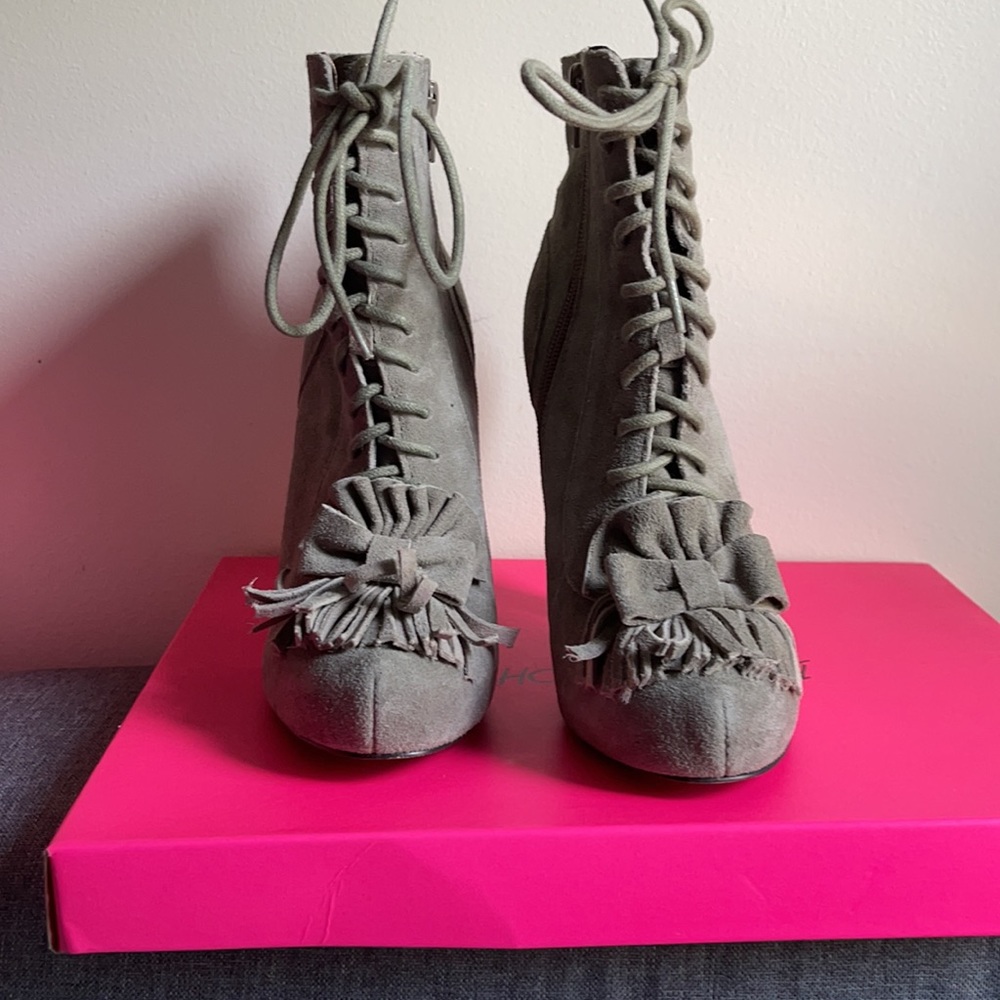 Betsey Johnson suede booties.New